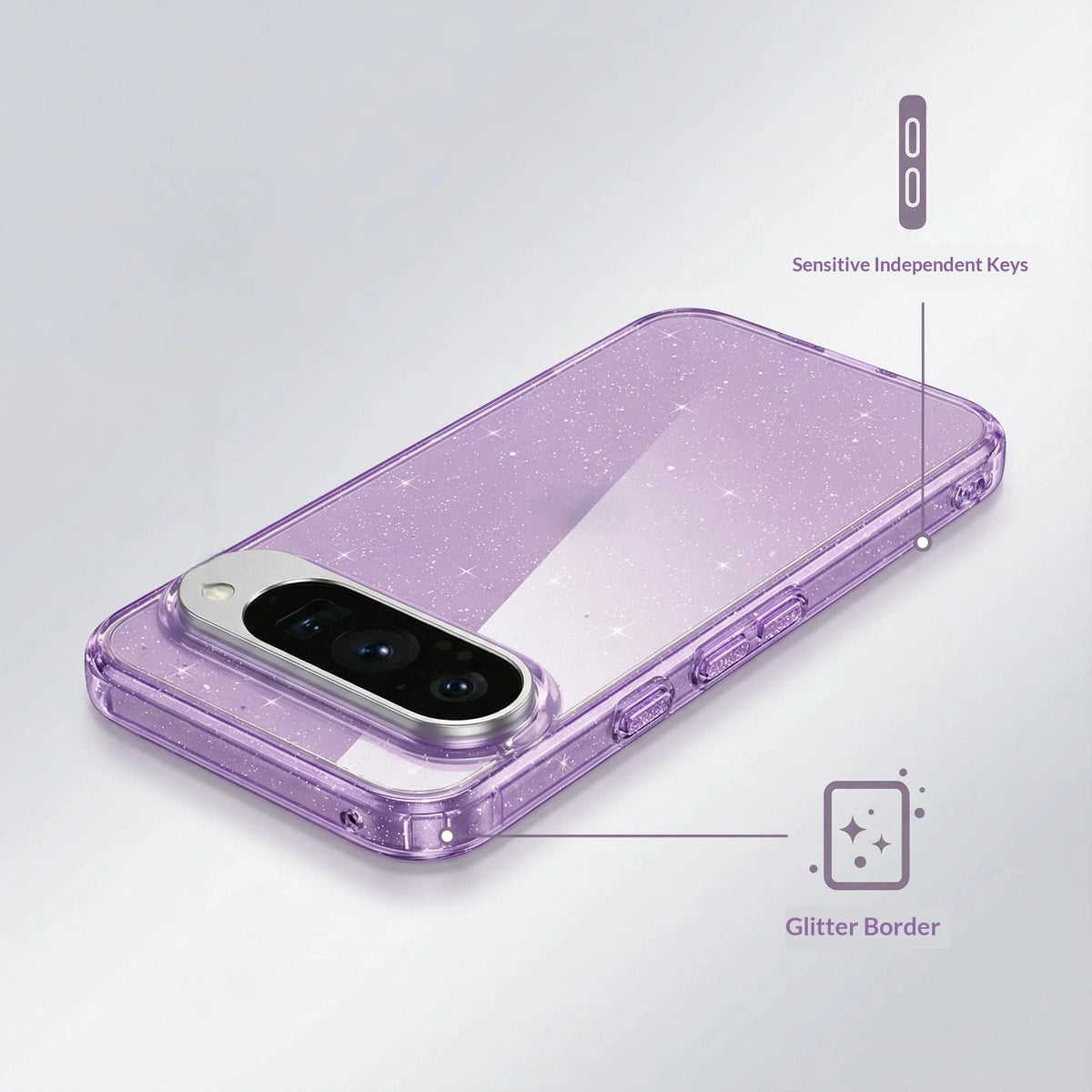 Clear Star Glitter Case For Google Pixel 11 10 9 Pro XL 10A Antibacterial Self-Healing Shockproof Scratch Resistant Bling Cover.