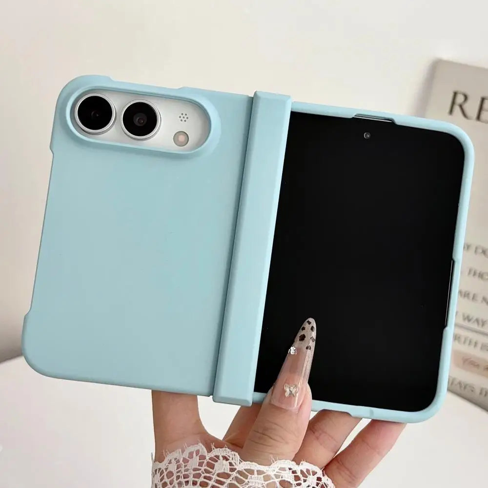 Solid Color Skin Feel Hinge Protection Case For iPhone Duo 18Ultra 18 Fold Shockproof Folding Phone Cover