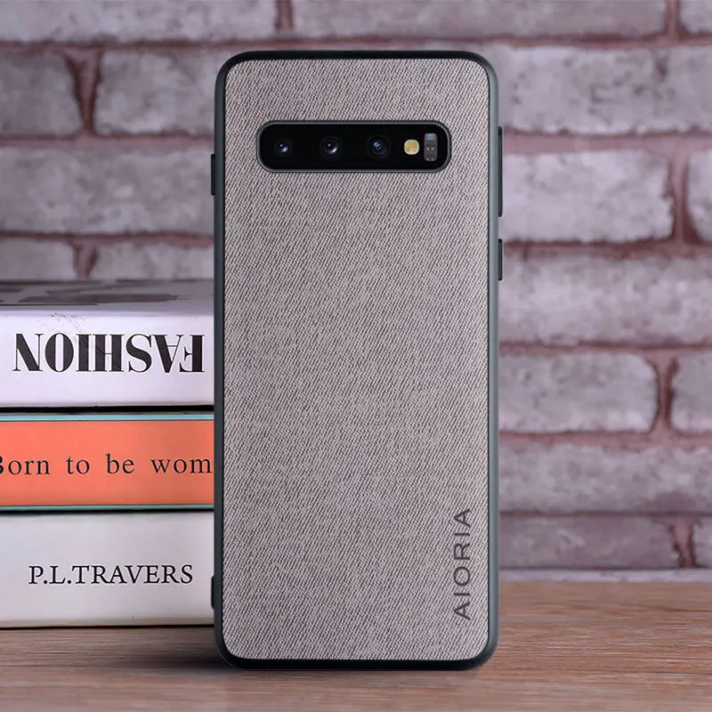 Case for Samsung Galaxy S10 Plus S10E S10 Lite 5G coque Luxury textile Leather skin soft hard cover for samsung galaxy s10 case