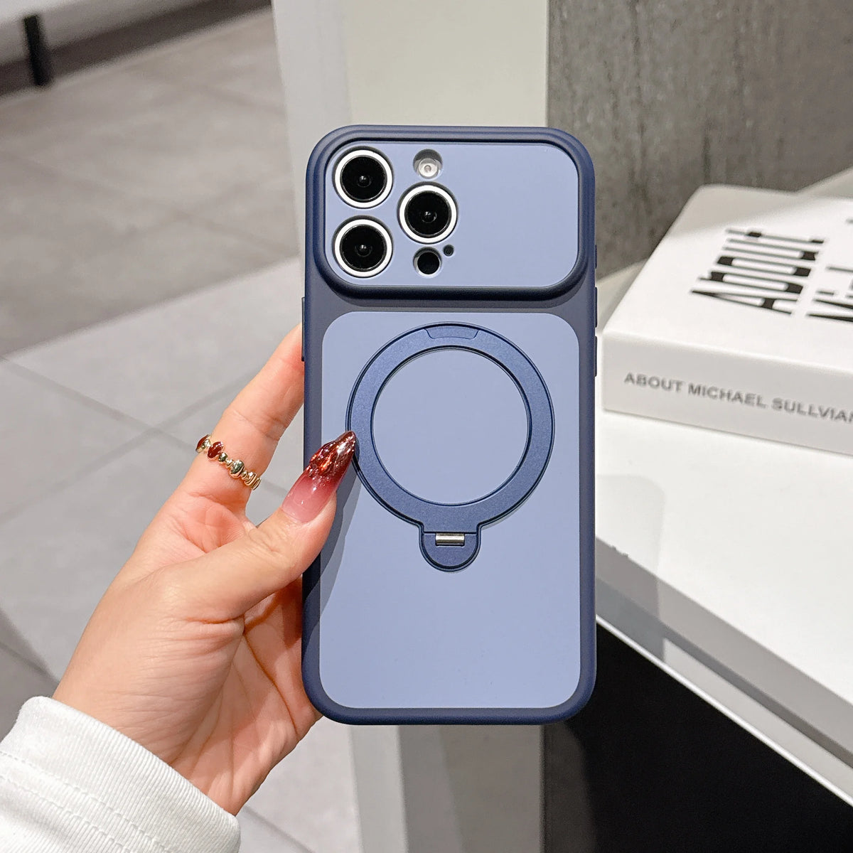 Magnetic Bracket Phone Case For iPhone 17 Air 13 14 15 16 17 Pro Max Matte KickStand For Magsafe Shockproof Stand Holder Cover