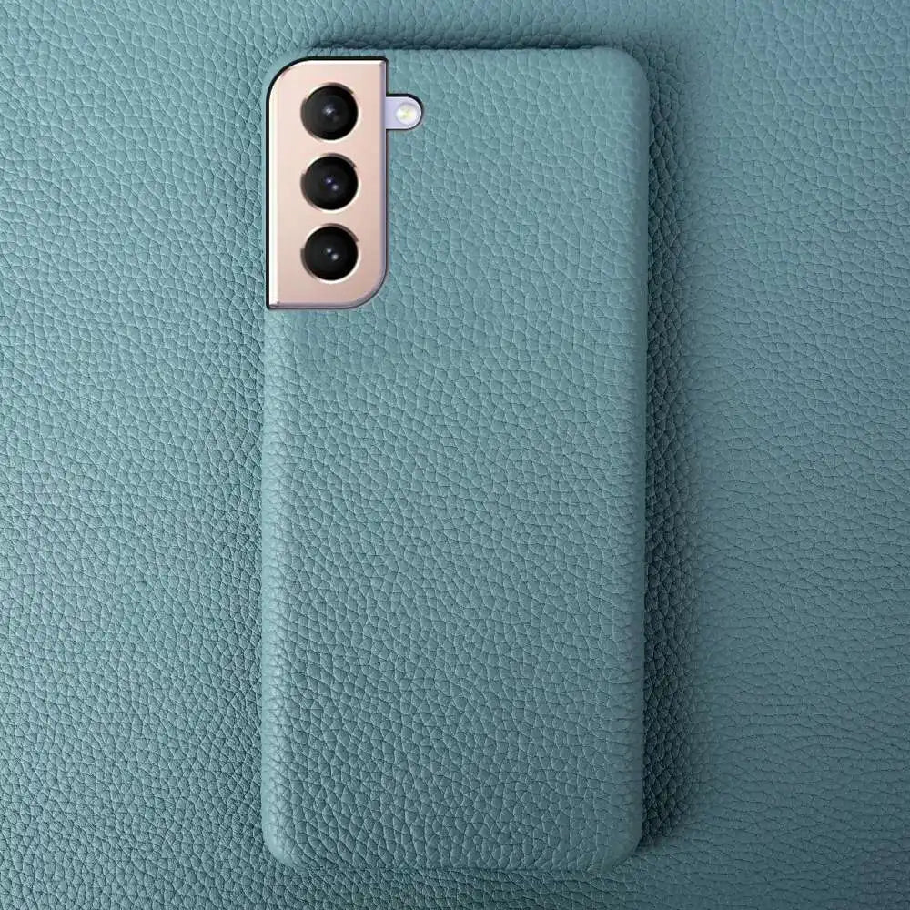 For SAMSUNG S21 CASE Litchi Texture Genuine Leather Cases S26FE S25Ultra S224 Plus S23 S22 Phone Cover Coque Protective Shell