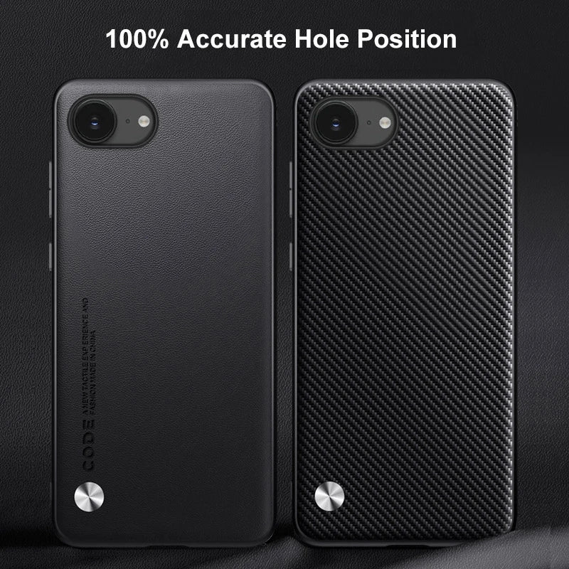 Luxury PU Leather Case for iPhone 16E Back Cover Silicone Shockproof Protection Phone Case for iPhone 16 E IPhone16E IPhone16 E