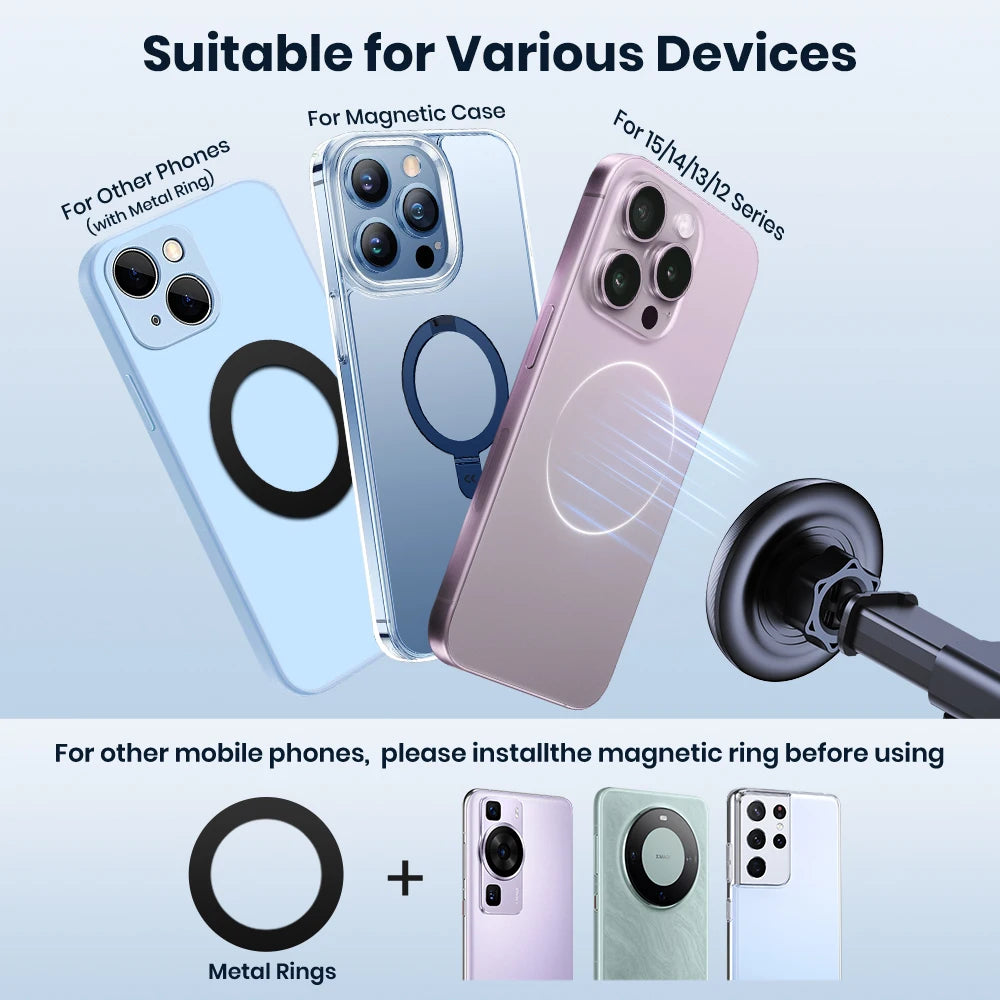 TOPK Universal Car Phone Holder Magnetic for Magsafe 360° Rotation Car Mount for Air Vent & Dashboard Windshield for All Phones