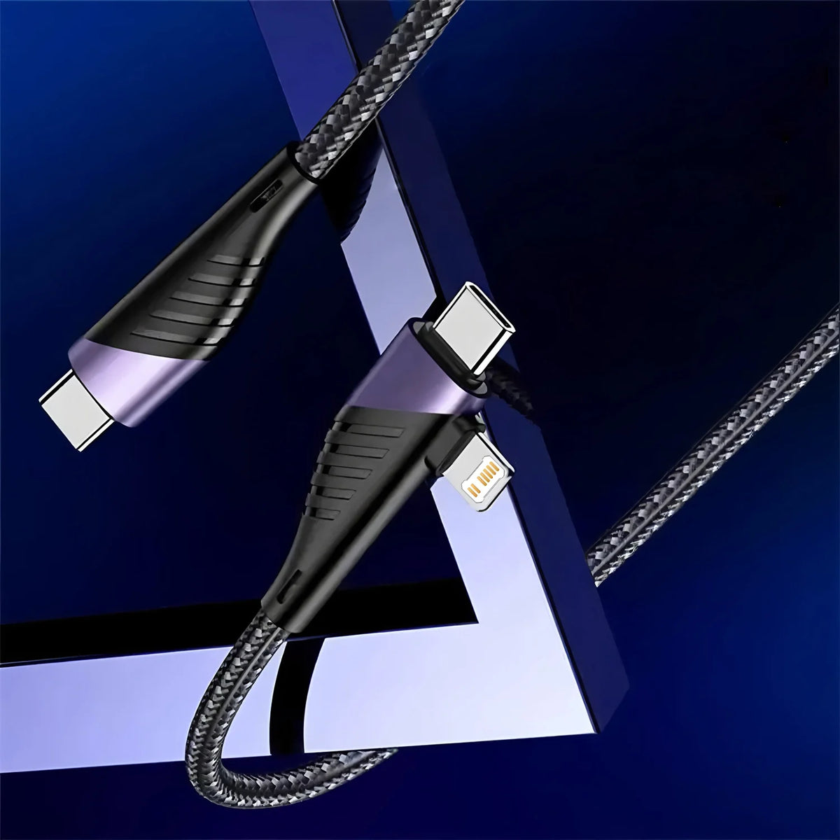 240W PD 2 in 1 Type-C Cable 90 Degree Angle Type C/Lightning Fast Charging Cable For iPhone 16 15 14Pro Max iPad Xiaomi Huawei