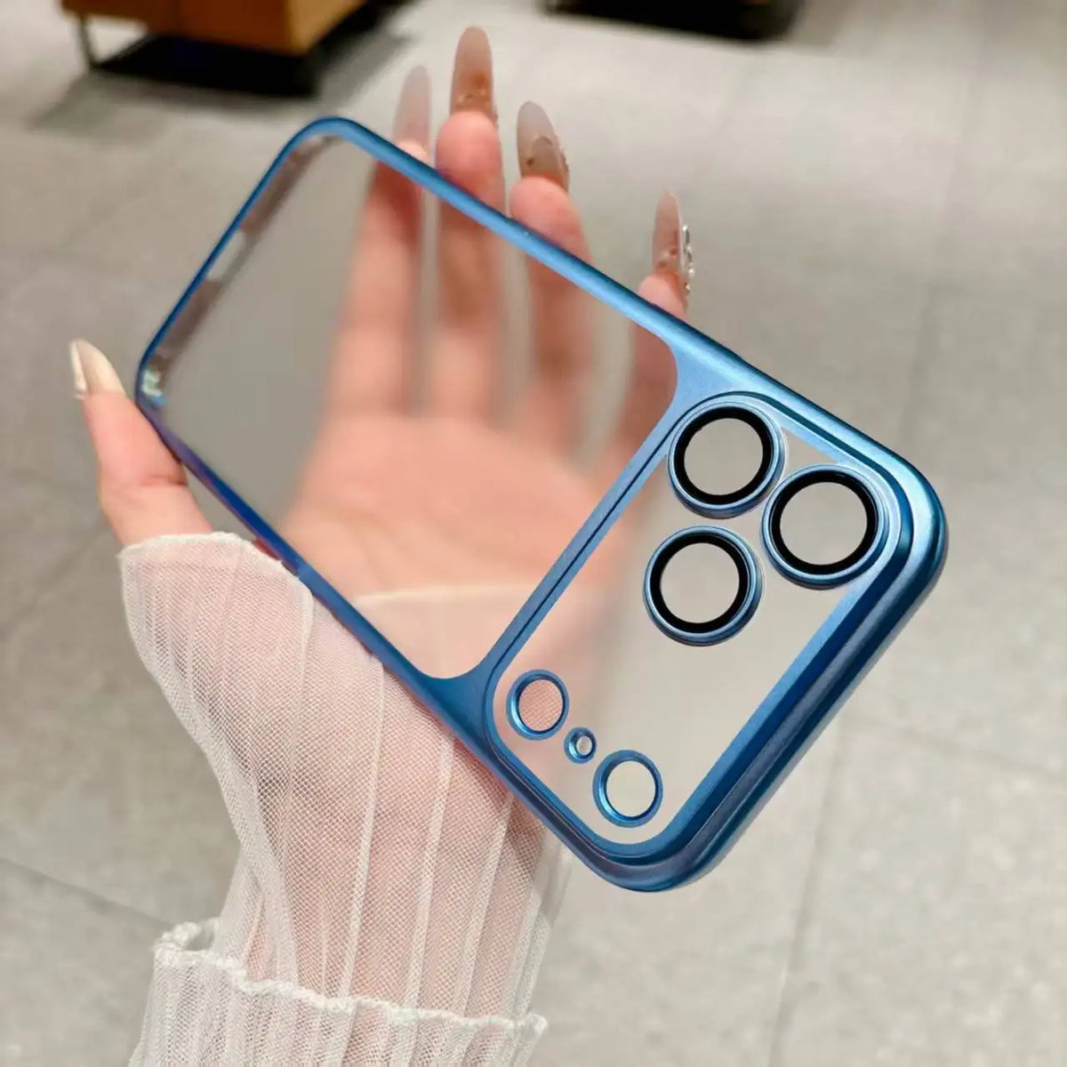 Luxury Plating Color PC Transparent Phone Case For iPhone 18 17 16 15 14 13 18 Pro Max Air Lens Protection Matte Back Hard Cover