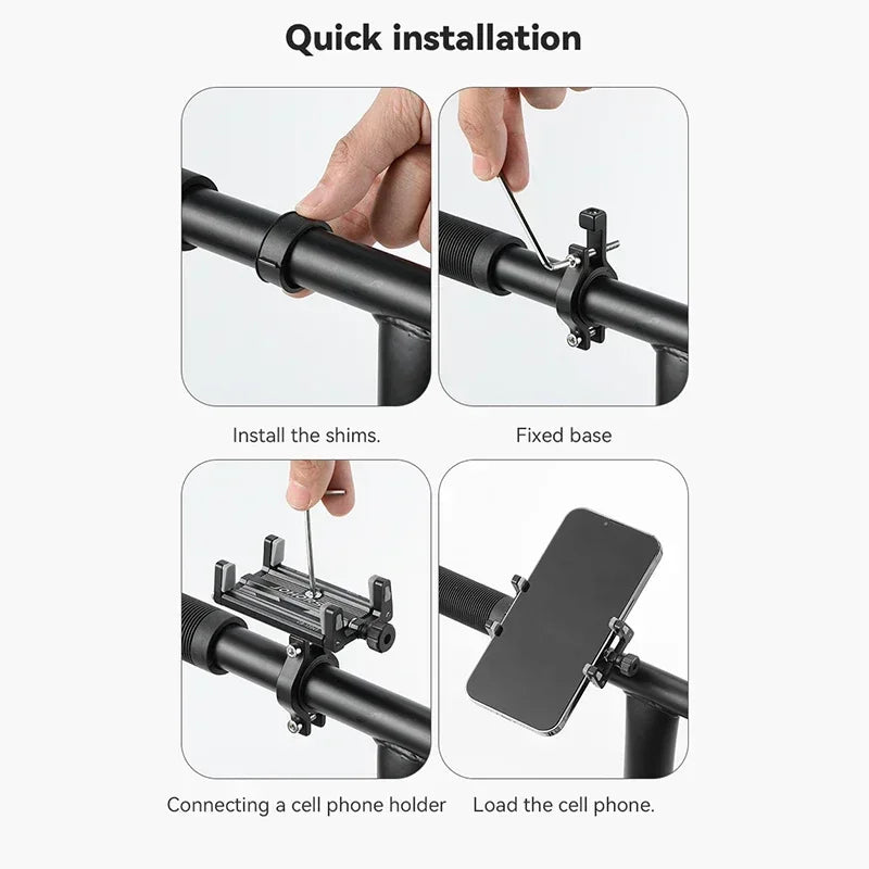 New Bicycle Phone Holder Reliable MTB Phone Mount Stand Bicycle Holder Aluminum Adjustable Bike Phone Holder Nonslip Holder