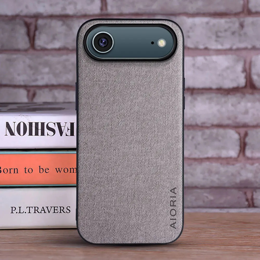 Case For iPhone 17 Pro Max 17 Air Coque Luxury Textile Leather Cover Fashion Phone Funda for iphone 17 pro max case capa