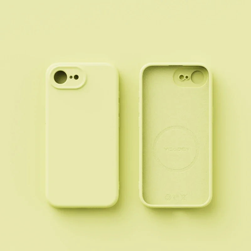 Luxury Magnetic Original Soft Liquid Silicone Phone Case For iPhone 17E 16E Shell For Magsafe Matte Skin Feel Back Cover Funda