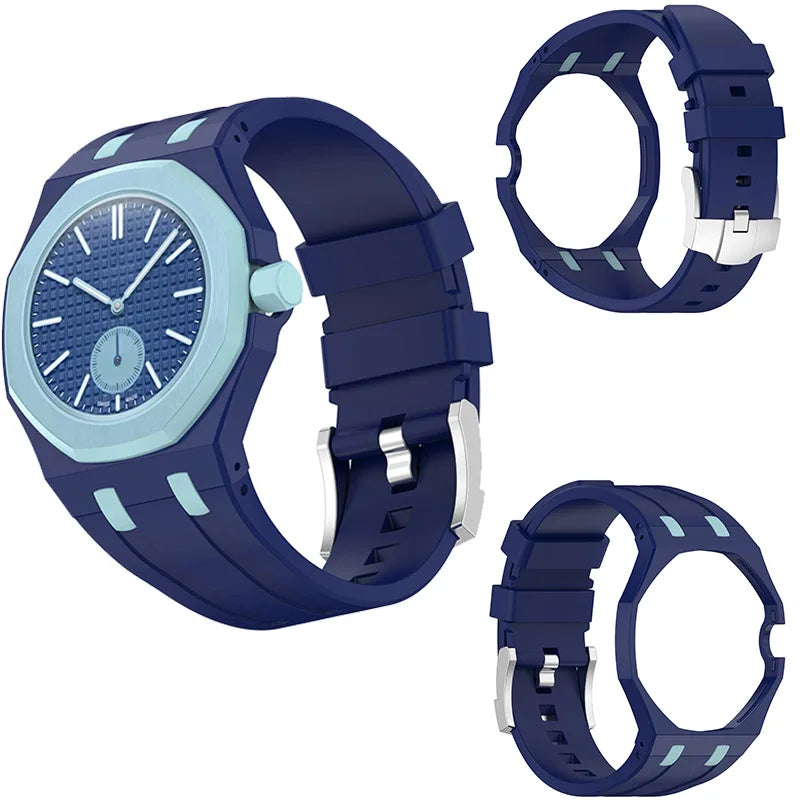 PC Case+Silicone Strap for Swatch X AP Royal Pop Pocket Watch Changer To Wristwatch Integrated Modification Accessories Bracelet