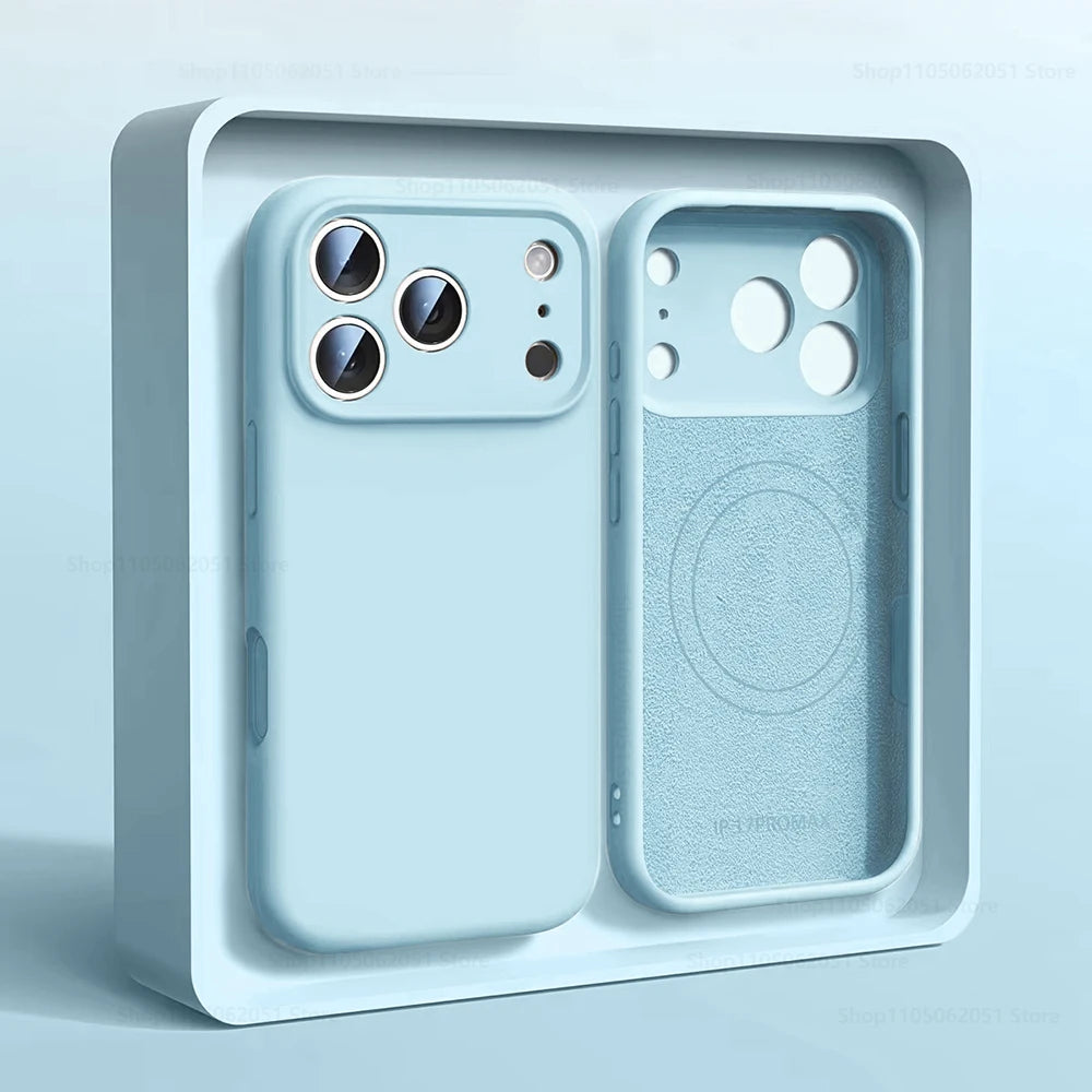 Magnetic Original Liquid Silicone Phone Case For iPhone 18 17 16 15 14 13 Pro Max 17Pro 18 For Magsafe Wireless Cases Soft Cover