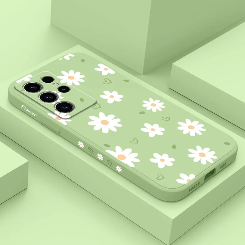 Tender Daisy Phone Case For Samsung Galaxy S25 S24 S23 S22 S21 S20 S10 S10E Ultra Plus FE Note 20 Ultra Plus Cover