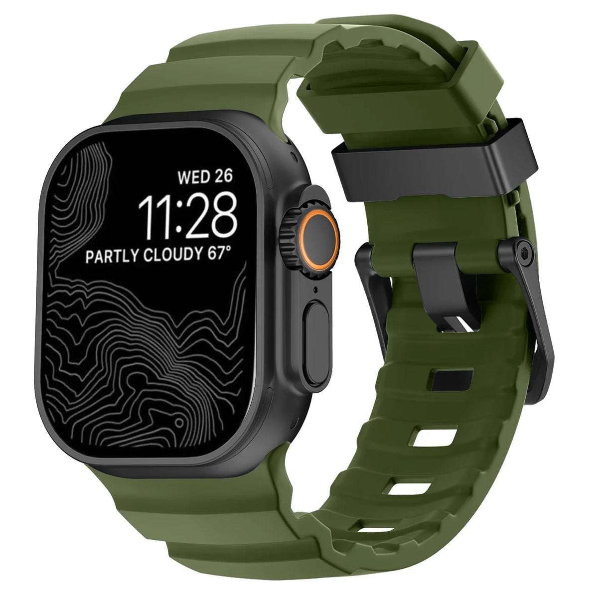 Trail Silicone Band for Apple Watch Ultra 4 3 2 49mm Strap 46mm 45mm 44mm Sport Bracelet iWatch Series 12 11 10 Ultra 9 8 7 SE3