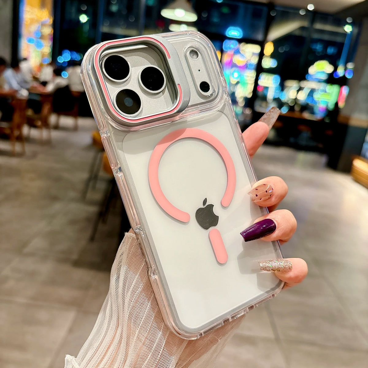 For MagSafe Clear Kickstand Case for iPhone 18 17Pro Max 17Air 16 15 14 13 12 Magnetic Shockproof Transparent Camera Stand Cover