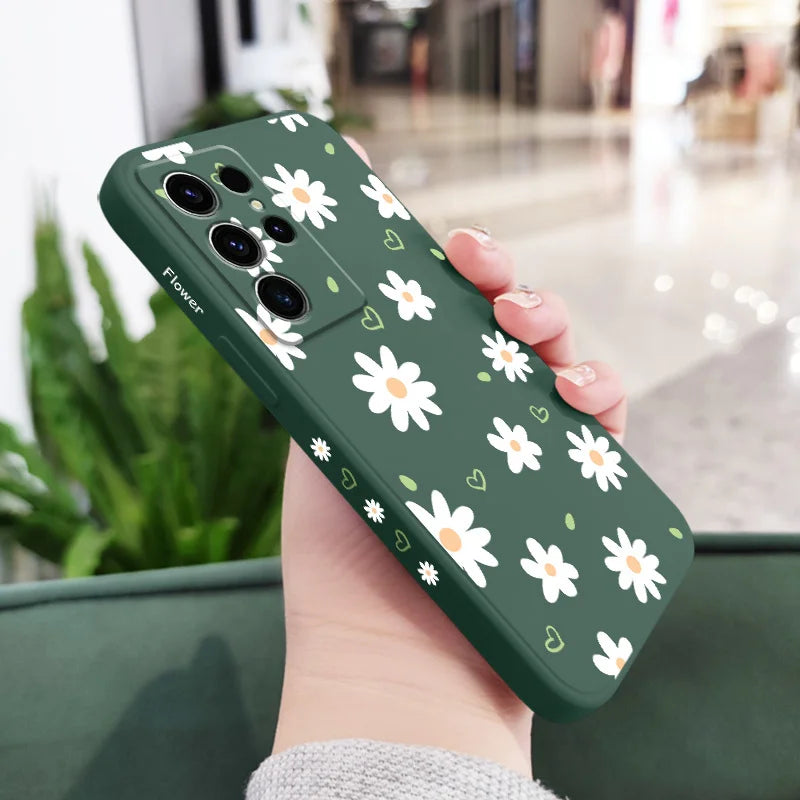 Tender Daisy Phone Case For Samsung Galaxy S25 S24 S23 S22 S21 S20 S10 S10E Ultra Plus FE Note 20 Ultra Plus Cover