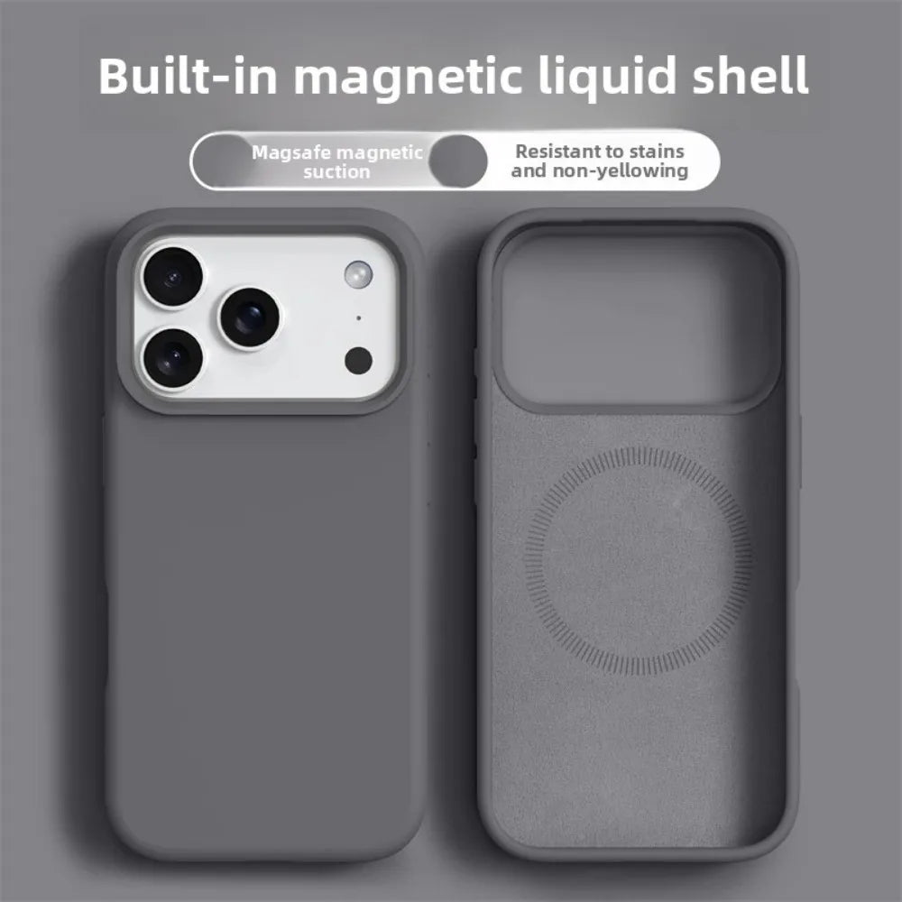Original Magnetic Phone Case For iPhone 17 16 Pro Max Liquid Silicone Cases For iPhone 17 18 Pro Max 17Pro Air Soft Bumper Cover