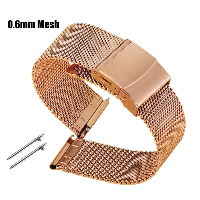 Metal Milanese Strap 1.0mm 0.6mm Mesh Bracelet Stainless Steel Watchband for IWC for Omega 12/14/16/18/20mm 22mm 24mm Wristbands