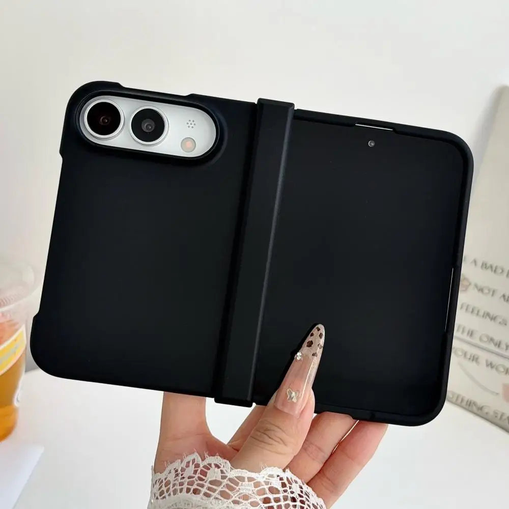 Solid Color Skin Feel Hinge Protection Case For iPhone Duo 18Ultra 18 Fold Shockproof Folding Phone Cover