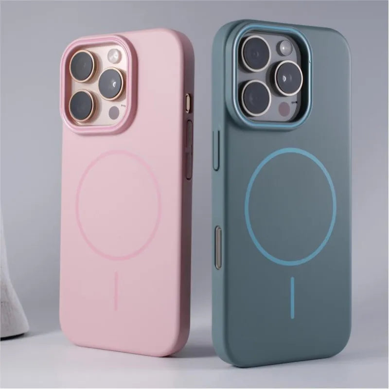 Luxury Original Hard PC For Magsafe Case for iPhone 17 Air 16 15 14 Plus 13 12 Mini 11 Pro Max Shockproof Matte Magnetic Cover