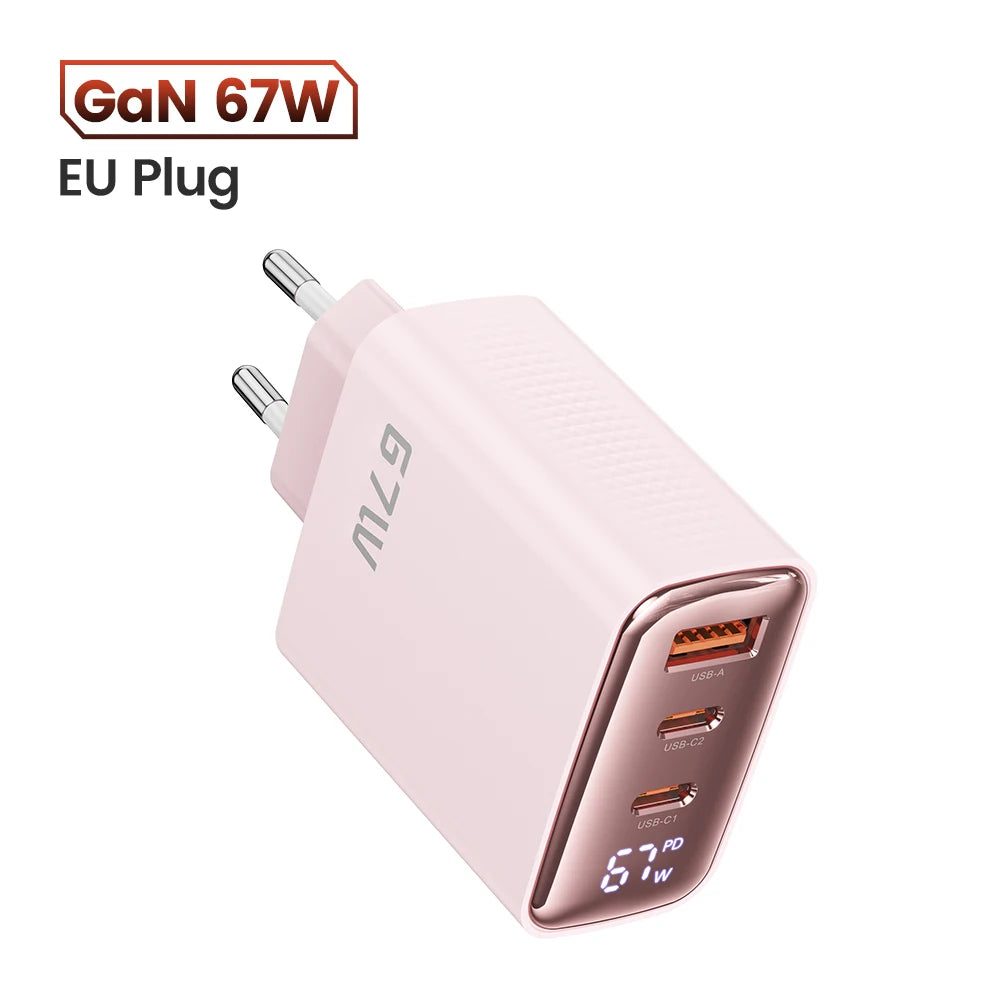 Toocki 67W GaN USB Type C Charger Digital Display 65W 45W PPS PD QC4.0 Quick Charge For Macbook Laptop IPAD Tablet iPhone 15 14