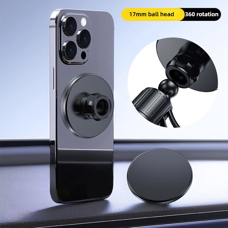 Strong Magnetic Car Phone Holder Aluminum 17mm Ball Mount Base Hands Free Driving Dashboard Windshield Installation Accessories