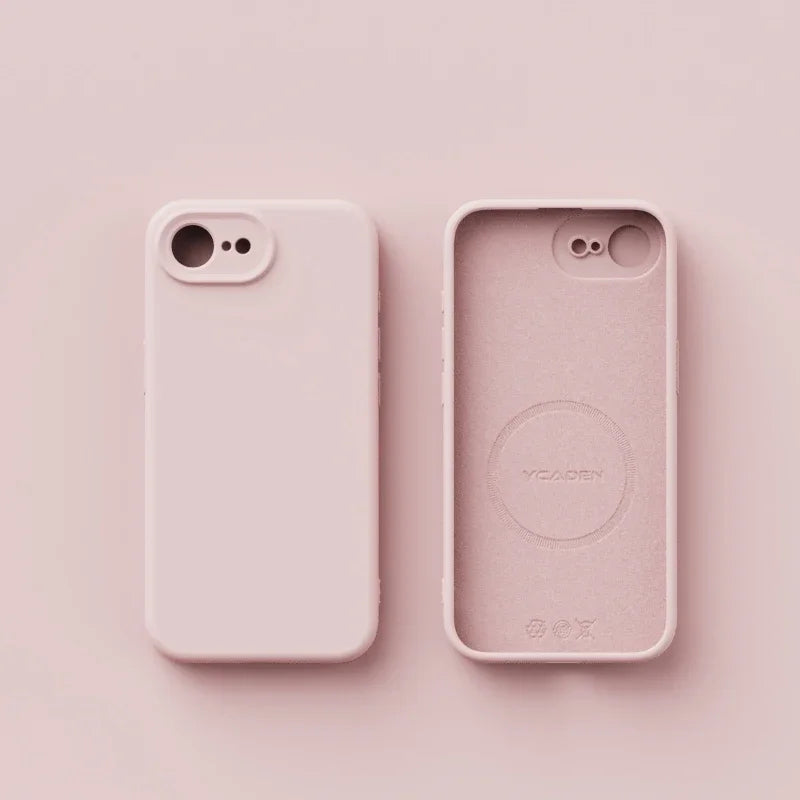 Luxury Magnetic Original Soft Liquid Silicone Phone Case For iPhone 17E 16E Shell For Magsafe Matte Skin Feel Back Cover Funda