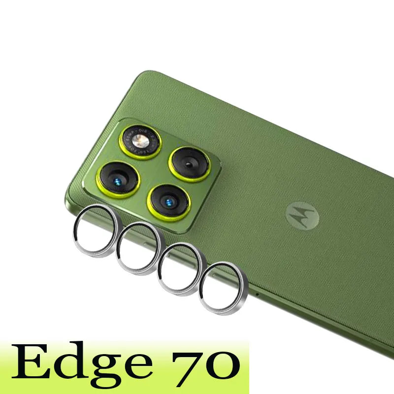 Matel Ring Camera Protector For Motorola Moto Edge 70 Glass Camera Lens protector 3D Design Full Cover 1/2 Pcs