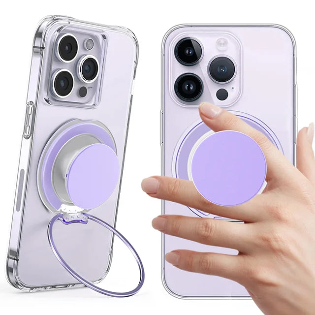 Grippopso Mobile Phone Finger Holder Socket Magnetic Cell Phone Grip Stand Finger Ring Kickstand Rotation Universal Phone Stand