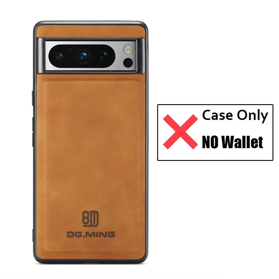 Luxury Magnetic Leather Wallet Case for Google Pixel 9 Pro 8 7 7A 6 6A Fold Pixel9 XL Pixel7 Kickstand Credit Card Holder Cover