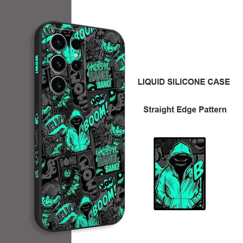 Blackened Clown Phone Case For Samsung Galaxy S25 S24 S23 S22 S21 S20 S10 S10E S9 Ultra Plus FE Note 20 Ultra 10 9 Plus Cover