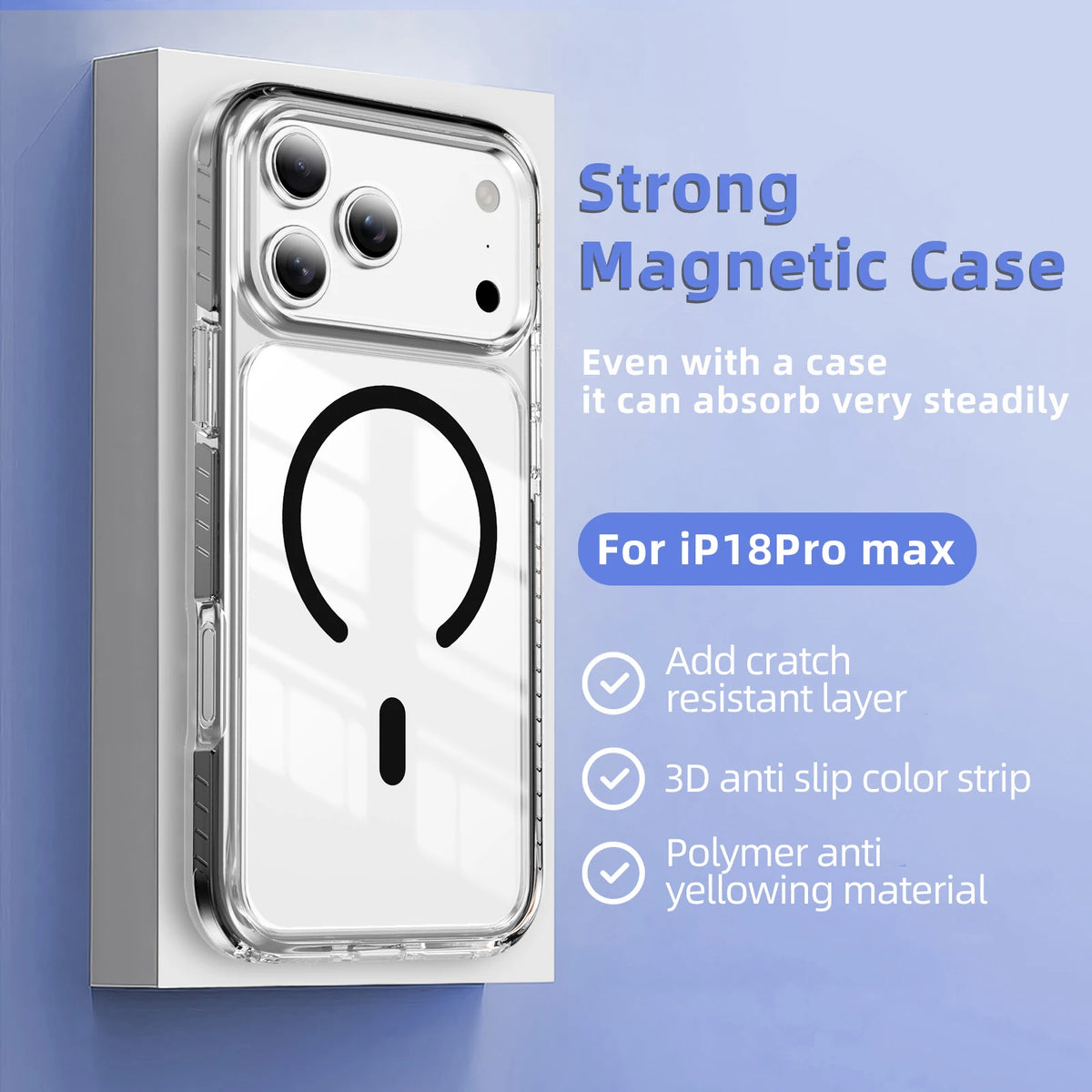 Luxury Clear for Magsafe Magnetic Case For iPhone 18 17 Pro Max 18pro 17pro Coque Wireless Charging Candy Frame Shockproof Cover
