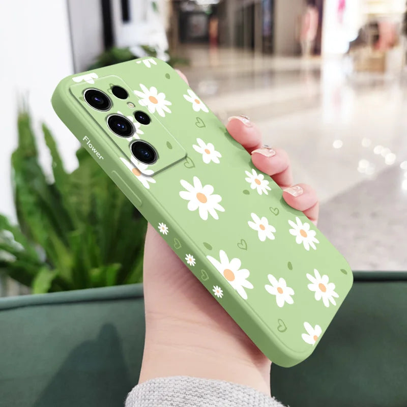 Tender Daisy Phone Case For Samsung Galaxy S25 S24 S23 S22 S21 S20 S10 S10E Ultra Plus FE Note 20 Ultra Plus Cover