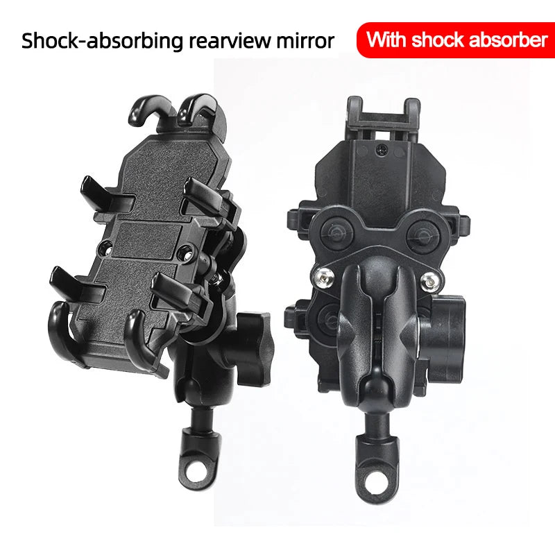 Motorcycle Bicycle Phone Holder Aluminum Handlebar Shock Absorption Cycling GPS Bracket for iPhone 16 Samsung Xiaomi Bike Mount