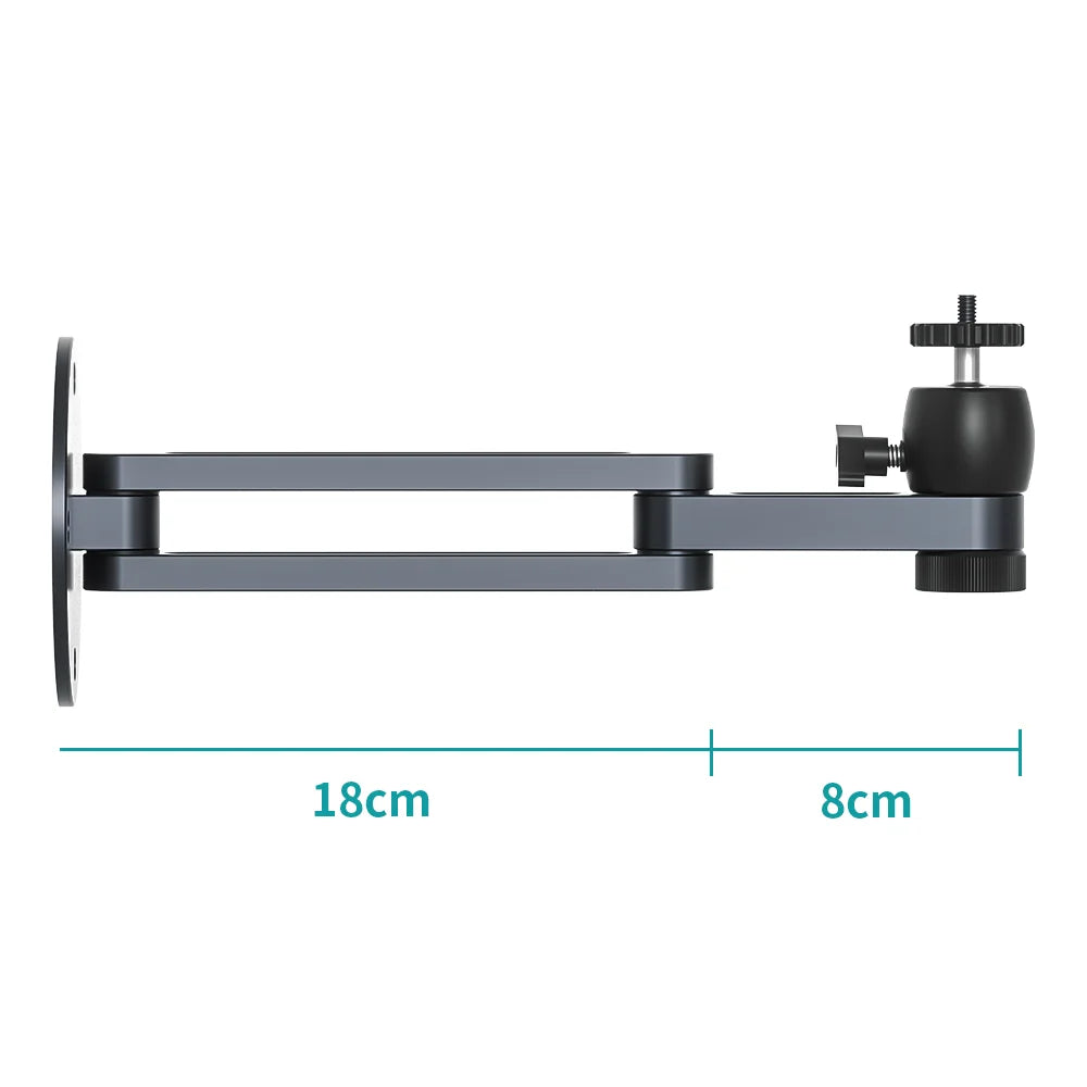 Projector Wall Mount Bracket Multi-angle Adjustable Foldable 360 Degrees Rotation Wall Support Aluminum Alloy Projector Stand