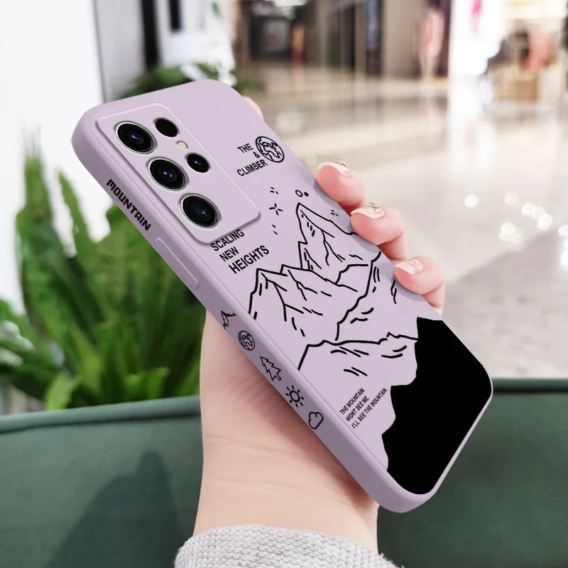 Climb Mountains Phone Case For Samsung Galaxy S25FE S24 S23 S22 S21 S20 S10 S10E S9 Ultra Plus FE Note 20 Ultra 10 9 Plus Cover