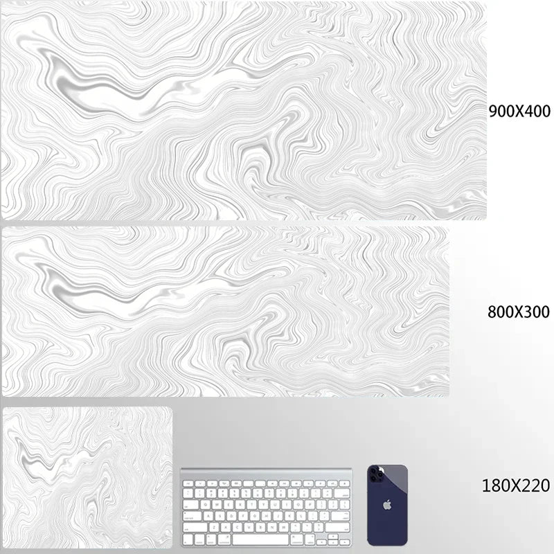 XXL Black Desk Accessories Topographic Mouse Pad Strata Liquid Mousepad Office Accessories Gamer Deskmat XL Gaming Setup Table