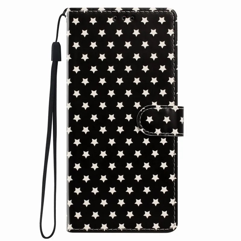 Cute Stars Case For Apple iPhone 6Plus 17E 17 16E 16 14 Plus 13 12 Mini 15 Pro Max Cash Wallet Card Storage Phone Back Cover