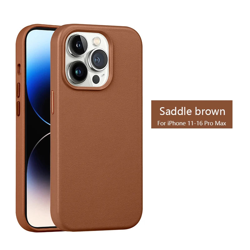 Official 1:1 for Apple Magsafe Leather Case for IPhone 16 15 14 13 17 Pro Max Case Original Wireless Charging Magnetic Cover