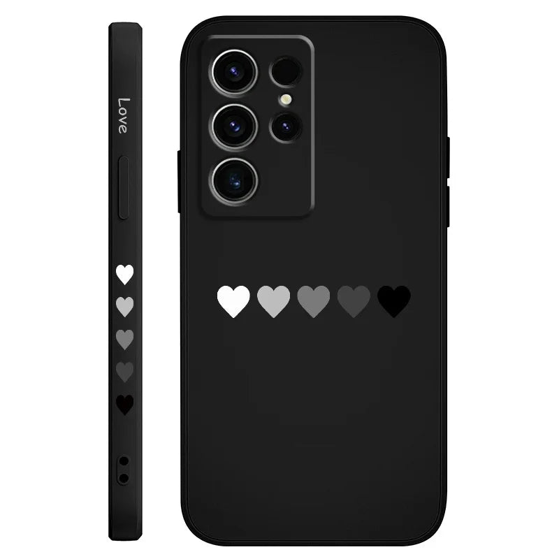 Gradient Heart Phone Case For Samsung Galaxy S25 S24 S23 S22 S21 S20 S10 S10E Ultra Plus FE Note 20 Ultra Plus Cover