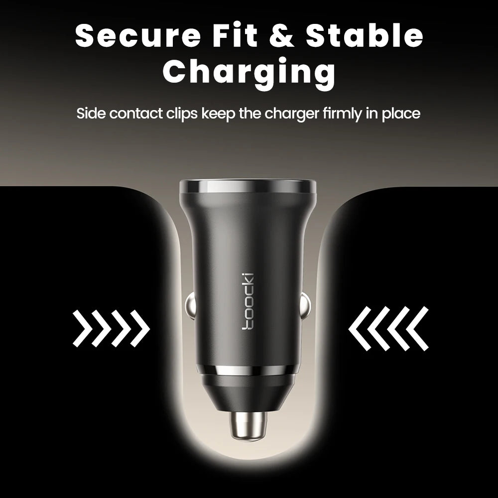 Toocki 30W Car Charger Fast Charing USB Type C PD QC3.0 For iPhone Smausng Xiaomi Huawei Honor Realme USB C Car Phone Charger
