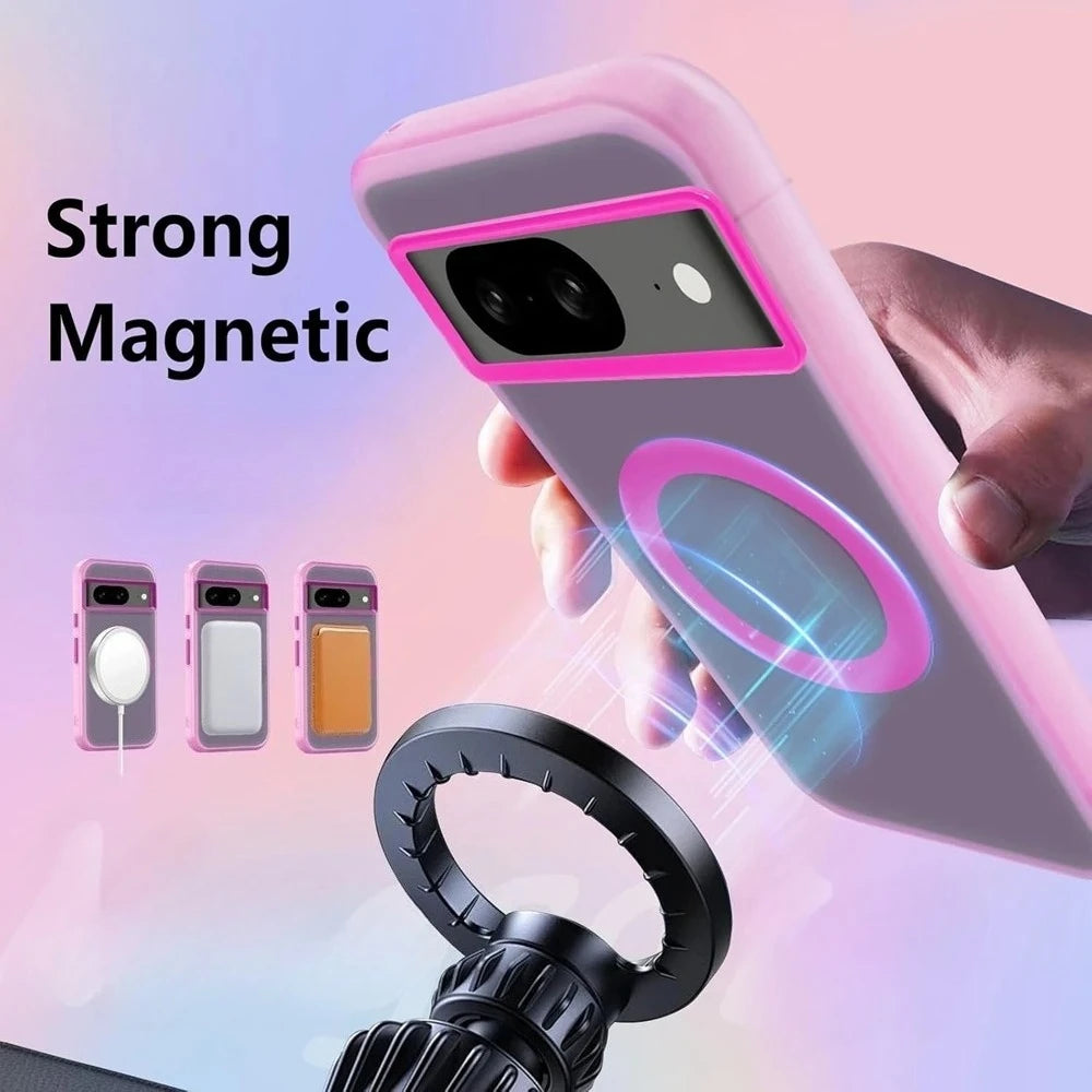 Candy Color Matte Clear Magnetic for Magsafe Case For Google Pixel 9A 8 10ProXL 8A Wireless Charge Frosted for Google 10 9Pro XL