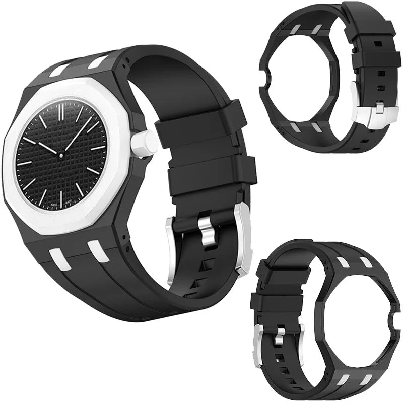 PC Case+Silicone Strap for Swatch X AP Royal Pop Pocket Watch Changer To Wristwatch Integrated Modification Accessories Bracelet