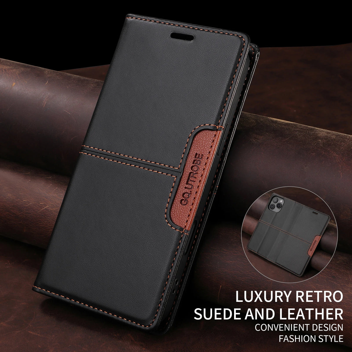 Leather Magnetic Flip Case for iPhone 16 17 15 14 13 12 11 Pro Max 17E 16E Air XR XS Max 7 8 Plus SE 2022 Wallet Slot Phone Case