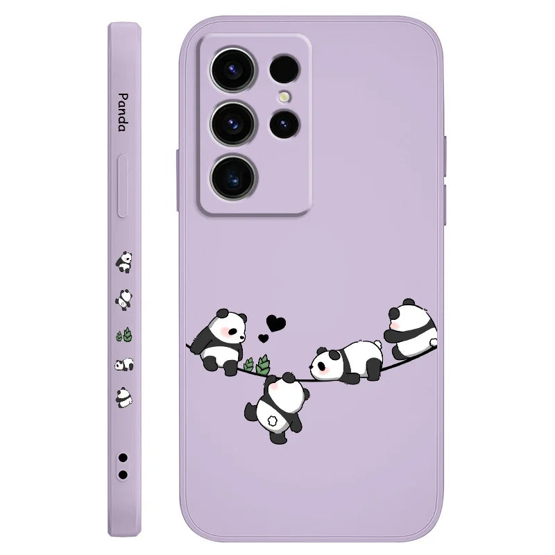 Baby Panda Phone Case For Samsung Galaxy S25 S24 S23 S22 S21 S20 S10 S10E Ultra Plus FE Note 20 Ultra 10 Plus Cover