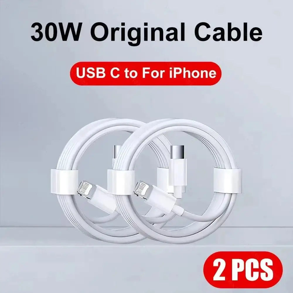 5-1pcs 30W Fast Charging Cable Foe iPhone 13 12 11 14 Pro Max Mini USB C Cable For X XR XS MAX 7 8 14 Plus 6