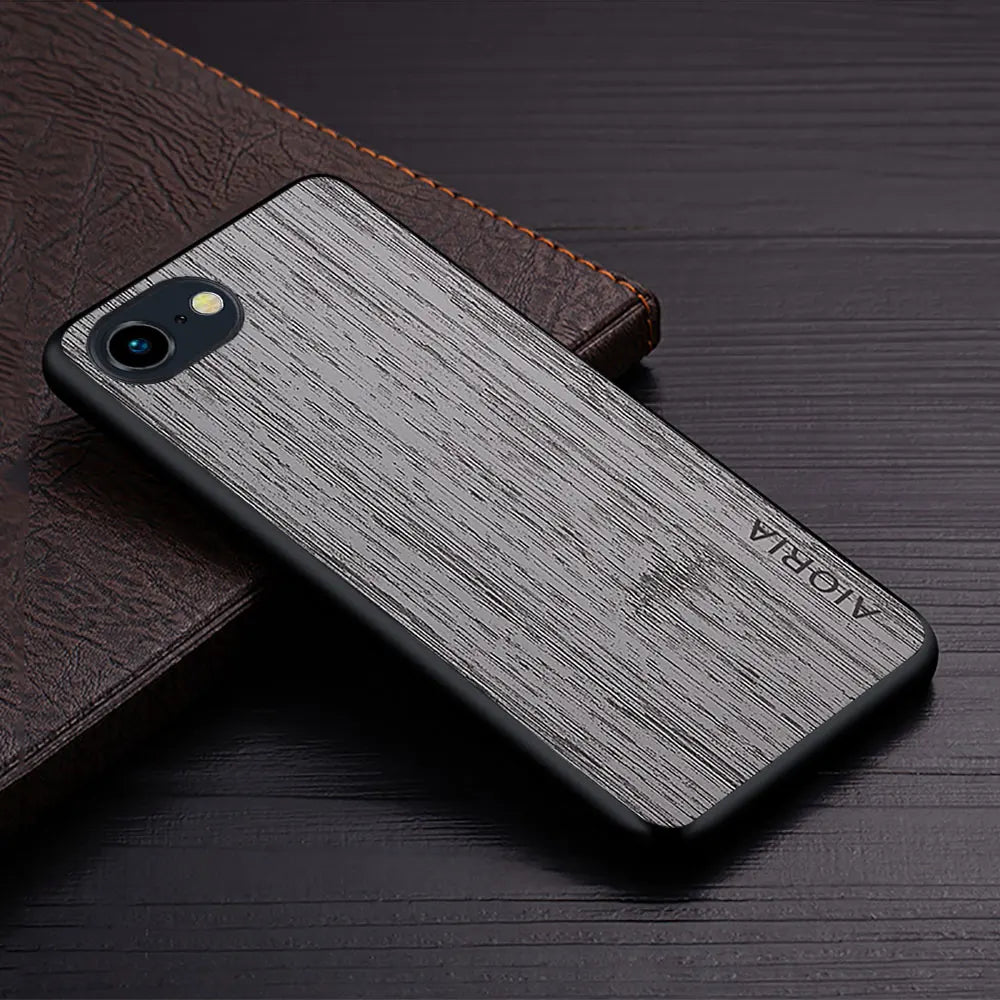 Case for iPhone 17e 16e Funda Straight Wood Grain PU Leather Phone Cover for iPhone 17e Case Capa