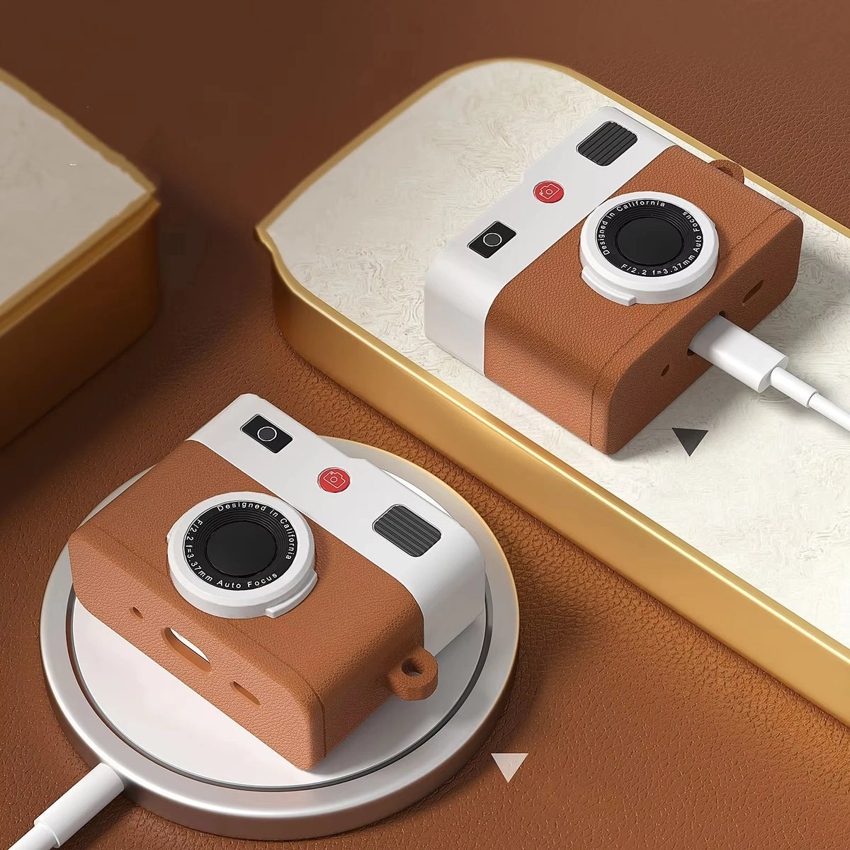 Retro Camera Design Wireless Headset Earphone Case Soft Silicone Protective Cover for AirPods 2 3 4 Pro Pro2 Earphone Accessory
