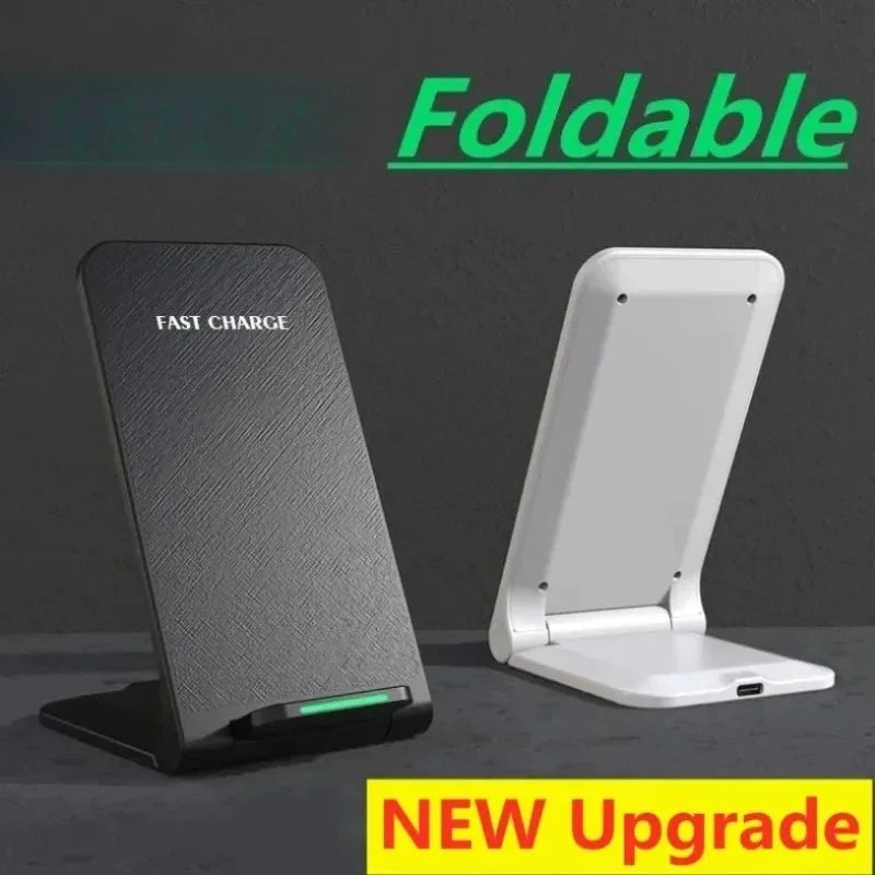 Fast Wireless Charger Stand Pad for iPhone 17 16 15 14 13 Pro Samsung Xiaomi Phone Chargers Induction Fast Charging Dock Station