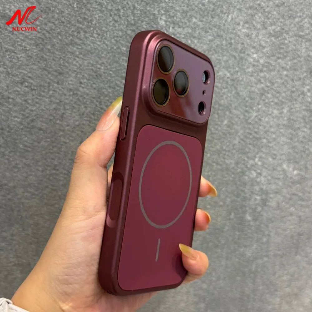 Luxury Solid Skin Feel Magnetic for Magsafe Phone Case for iPhone 18 17 16 15 14 Pro Max 18Pro Slim PC Camera Protection Cover