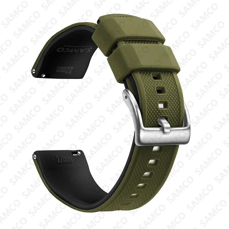 Quick Release Rubber Watch Strap Silicone Watch Band 18mm 20mm 22mm Huawei ,Samsung Galaxy, Garmin, Watch Replacement Watchband