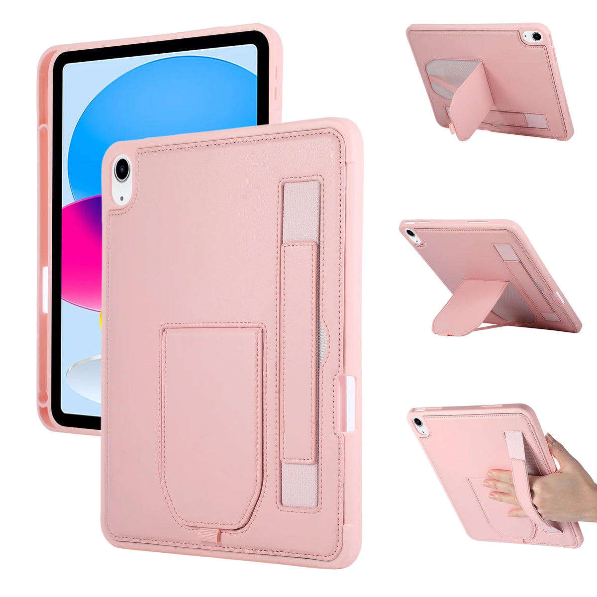 Luxury Leather Case For iPad A16 11th 10th Pro 11 12.9 Air 4 5 6 13 MINI 6 7 10.2 7th 8th 9th 9.7 5th 6th Wrist Band Stand Cover
